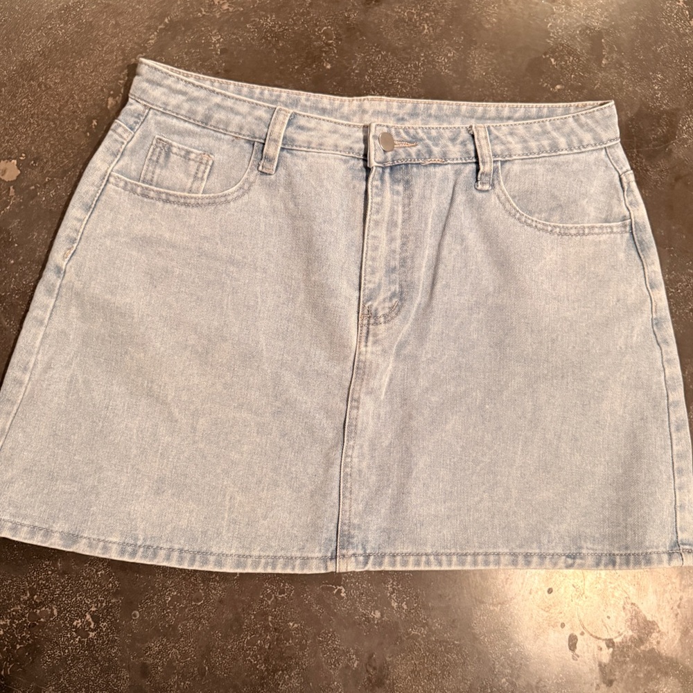Xhilaration Light Blue Denim Mini Skirt